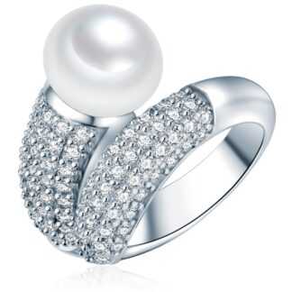 Anillo con perla y diamantes Valero Pearls