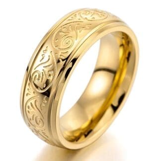 Anillo de oro para hombre grabado florentino