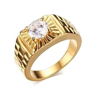 Anillo de oro para hombre Zirconia