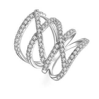 Anillo grande cruzado de plata