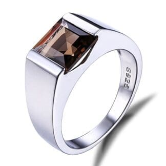 Anillo de plata para hombre cuarzo