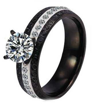 Anillo de titanio con zirconia