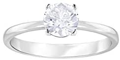 Swarovski Anillo Attract, blanco, Baño de Rodio