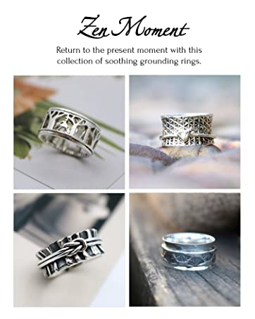 energy stone sterling silver meditation spinner rings