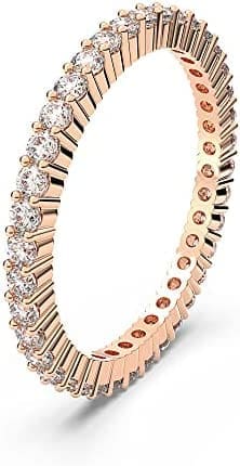 Swarovski Anillo Vittore, Talla redonda, Blanco, Baño tono oro rosa - Imagen 2
