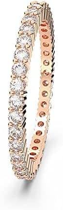 Swarovski Anillo Vittore, Talla redonda, Blanco, Baño tono oro rosa - Imagen 3