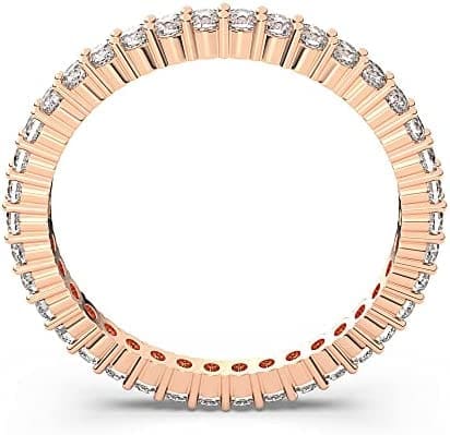 Swarovski Anillo Vittore, Talla redonda, Blanco, Baño tono oro rosa - Imagen 4