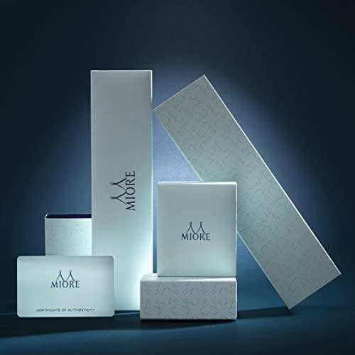 Miore Anillo solitario de compromiso en oro blanco/amarillo 8 quilates 333/1000 con diamante natural talla brillante de 0,05 quilates - Imagen 5