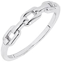 Amazon Essentials - Anillo de plata de ley chapada en oro de 14 quilates o rodio