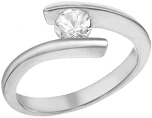 Tuscany Silver - Anillo de plata de ley (925/1000), con circonita