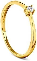 Miore Anillo de Mujer con Oro Blanco 9k, Diamante