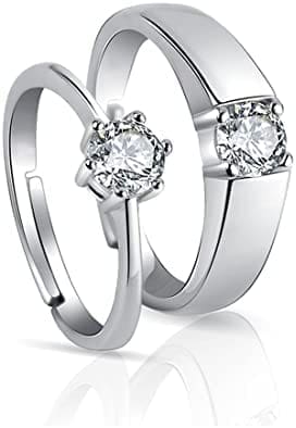 Teegxddy 2 PCS anillos mujer anillos pareja alianzas de plata pareja anillo mujer anillo compromiso mujer anillos de compromiso anillo alianza pareja boda