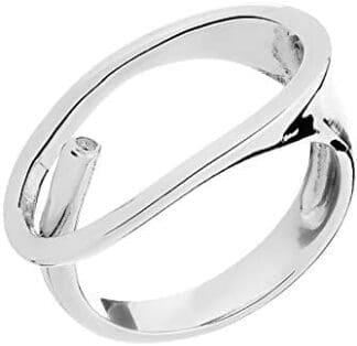 Silverly Anillo Banda Abierta Contemporáneo Grande Abstracto Mujer Plata de Ley Esterlina .925