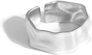 Anillo Ajustable Anillos Mujer Acero Inoxidable Anillo Plata Anillo Plisado