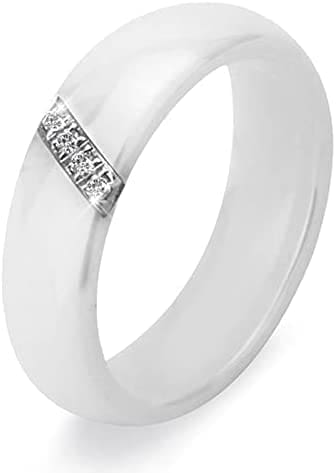 DOOLY 6mm Mujeres Anillos cerámicos Mujeres clásico Negro Anillos Blancos Suave India Piedra Cristal joyería Moda Anillo de Compromiso - Imagen 3