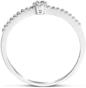 United One - Anillo de oro blanco de 9 quilates con diamante (.13) - Imagen 3