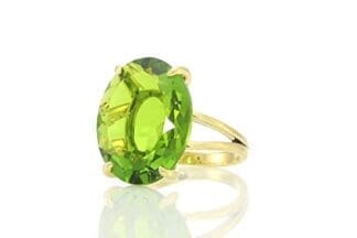 Anillo de Peridoto Hecho a Mano - Anillo de Piedra Natural en Oro de 14k - Elegante Anillo de Declaración Anillo de Compromiso de Novia de Fiesta de Bohemia - Regalo de Joyería Artesanal para Mujer