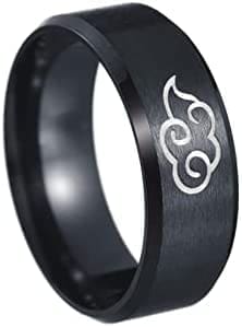 OKGD Anillos de estilo japonés, anillos de titanio y acero inoxidable para hombres, anillos de compromiso de boda, unisex - Imagen 6