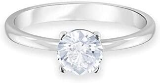 Swarovski Attract Anillo, Redondo, Blanco, Baño de rodio