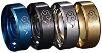 OKGD Anillos de estilo japonés, anillos de titanio y acero inoxidable para hombres, anillos de compromiso de boda, unisex - Imagen 2