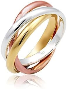 Elli Anillos Mujeres Trío Envoltura Básico en Plata de Ley 925