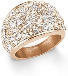 s. Oliver – Anillo de mujer, 16 mm, Swarovski Elements, Acero Inoxidable Cristal, Multicolor, talla 56 (17.8) - 567558