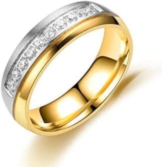 YAHOYA Anillo de alianzas de Boda para Mujeres Joyería de Hombres Anillo de Compromiso de Acero Inoxidable Pareja Precio increíble