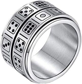 HIJONES Anillo Giratorio para Hombre Acero Inoxidable