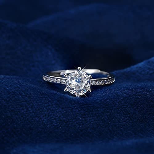 KALVICA Anillos Mujer Plata de Ley 925 con Circonita Anillo Compromiso Alianzas Boda de Circonita Cúbica Ajustable para Alianza Aniversario Bodas Regalo Aniversario - Imagen 3