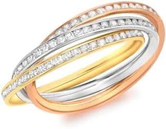 Carissima Gold Anillo de mujer con oro tricolor de 9K, circonita