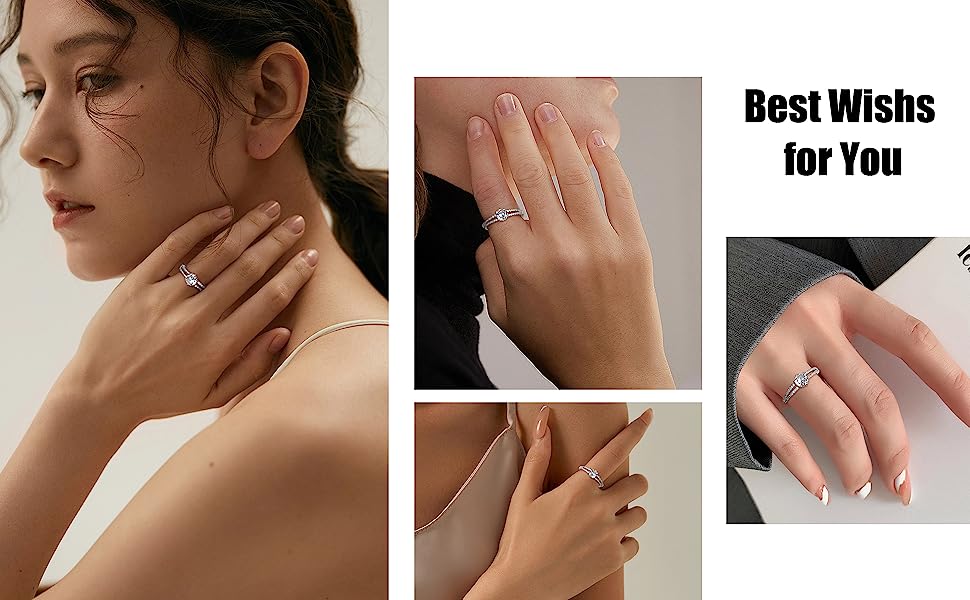 Anillo Mujer Plata de Ley 925 Anillo Zirconia Cúbica