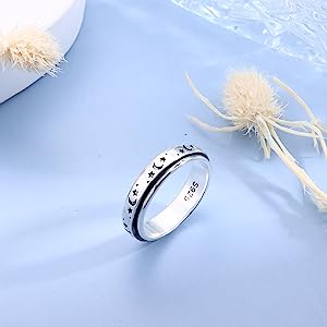 Anillo Antiestres Giratorio Mujer Plata de Ley 925