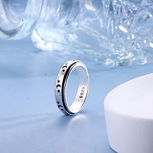 Anillo Antiestres Giratorio Mujer Plata de Ley 925