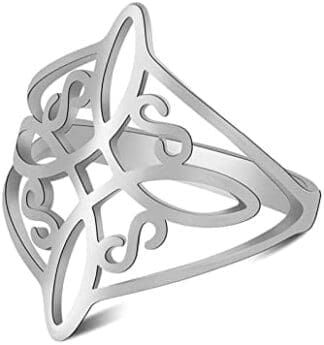 Anillo Nudo de Brujas Para Mujer Acero Inoxidable Estilo Geométrico Cuaternario Celta Wiccana Anillo Nudo de Brujería Amuleto Joyería