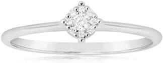 Nododoro Milano Anillo de compromiso Magic Oro Blanco/Amarillo 9Kt y n. 9 Diamantes Naturales Total 0.07 Ct Certificado de Autenticidad hipoalergénico Compruebe el tamaño descargando el PDF