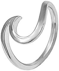 81stgeneration Anillo de Banda de Plata Esterlina 925 con Ola de Mar Océano Estilo Boho para Mujer - Imagen 2