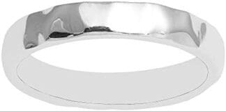 Shine Jewel Sortija con Textura martillada Lisa de Plata de Ley 925