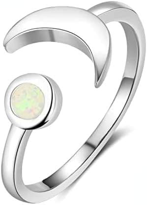 Saturey Anillos Luna Plata 925, Joyas Mujer