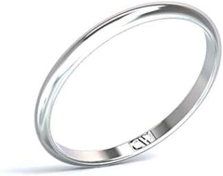 CRISTINA WISH Alianza de Boda oro blanco, modelo Rhea 2-1,2 mm. Alianza para hombre y mujer. Anillo en Oro Blanco
