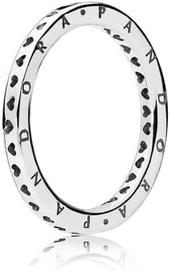 Pandora - Anillo Pandora plata corazones logo