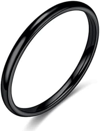 Aotiwe Anillo Compromiso Acero Inoxidable Mujer, Anillos para Parejas Ajuste de 2 mm Acero Inoxidable Acción de Gracias