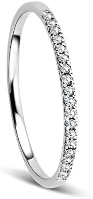 Orovi Anillo Señora compromiso/aniversario en Oro Blanco con Diamantes Talla Brillante 0.08 ct Oro 9 Kt / 375