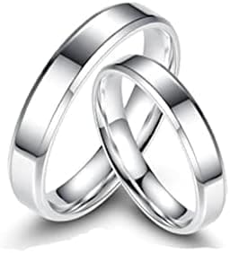 MingXinJia Anillo de Dedo Abierto de Plata Esterlina Anillos de Pareja Brillantes de Plata Esterlina S925 (Par) Anillo Único para Hombres Y Mujeres con Letras Simples Regalos para Amantesanillo, Ape