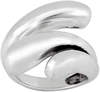 Silverly Anillo Mujeres en Plata de Ley .925 Pulida 3 Multibanda Crossing Gota Grosso Cruzado