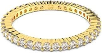 Swarovski Anillo Vittore 5656296 Talla redonda, Blanco, Baño tono oro