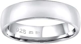 SILVEGO QRG4104M - Anillo de Boda para Mujer y Hombre Plata 925
