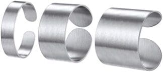 PROSTEEL Anillos Abiertos Simple Clasico de Banda 5/10/17mm Ancho con Nombres Personalizables, Anillo Ajustable Matte/Pulido Acero Inoxidable, Anillo de Amistad Boda Compromiso