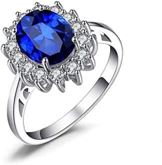 HCMA Princesa Diana William Kate Zafiro Esmeralda Rubí Anillos de Piedras Preciosas para Mujeres Regalo de joyería de Compromiso de Boda