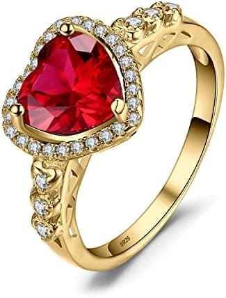 JewelryPalace Corazon del mar Amor Para Siempre Halo Premesa Anillo Oro 14k Oro Rosa