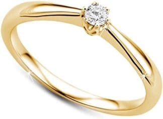 Orovi anillo de mujer solitario en oro amarillo/oro blanco 9 kilates ley 375